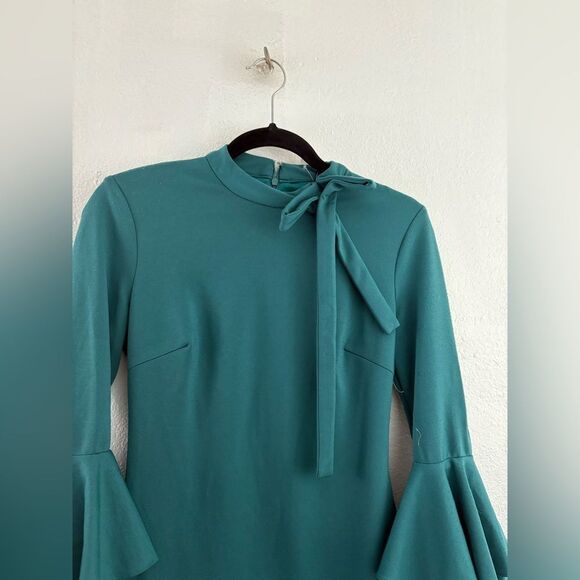 Alexia Admor Bow Neck Ruffle Sleeve  green Dress size XS - Picture 4 of 13